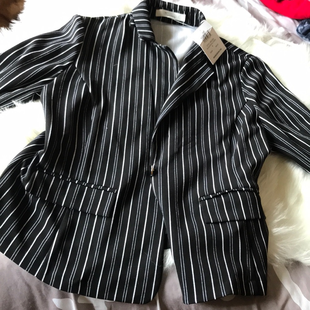 Black and white blazer